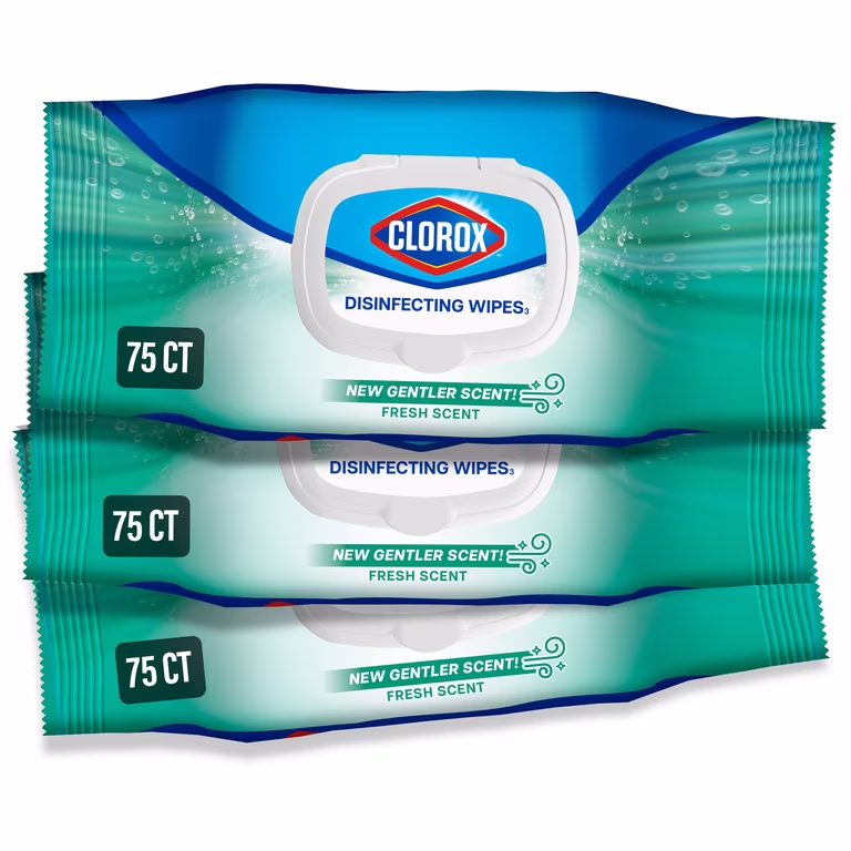 Clorox Disinfecting Wipes Bleach-Free 99.9% Germ Kill 75 Count 3-Pack