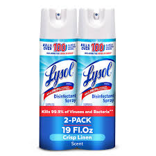 Lysol Disinfectant Spray Crisp Linen Deodorizing Formula 19 oz 2-Pack