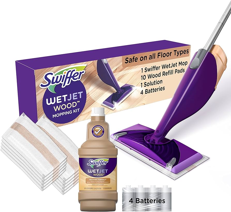 Swiffer Floor Mop Starter Kit WetJet Wood Floor Cleaner System 1 Kit