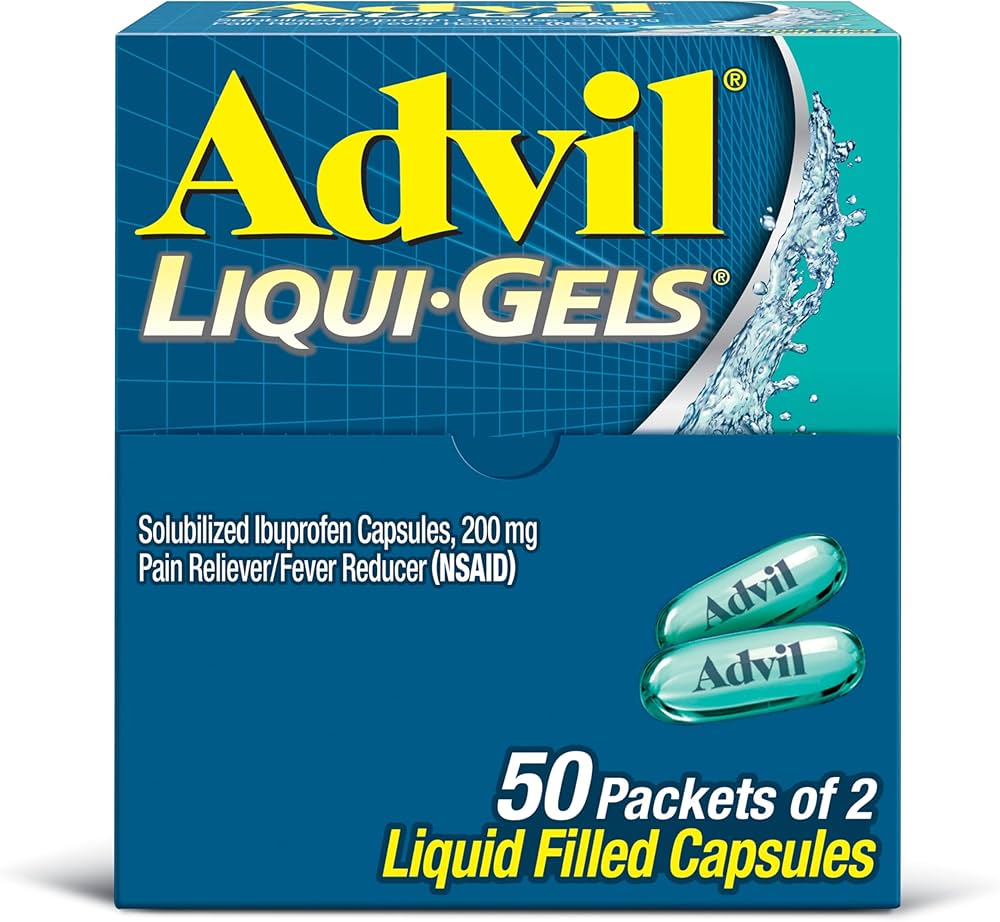 Advil Ibuprofen Liqui-Gels Fast Absorption 200mg 100 Count